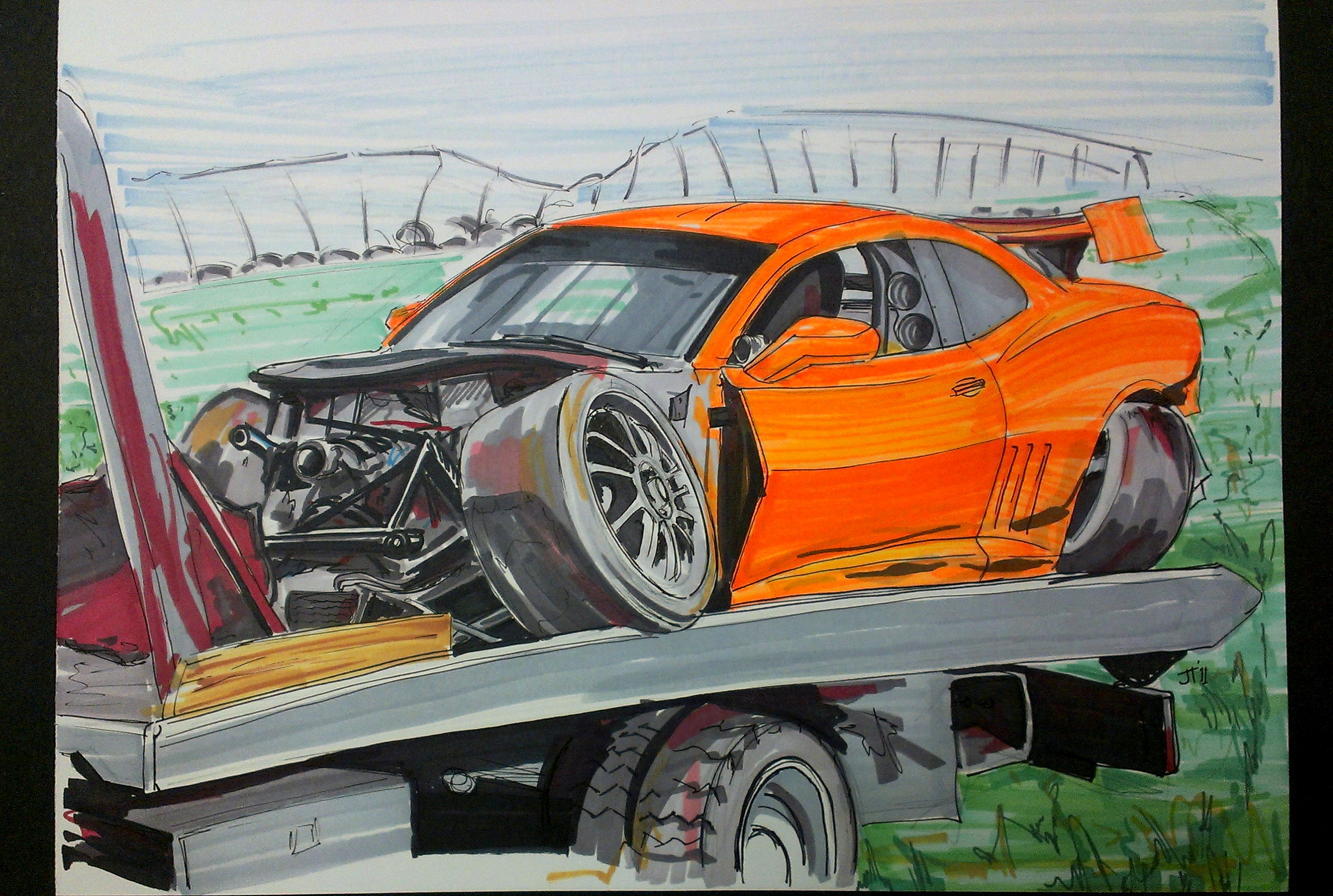 2736x1840 Crash Infamous Jims Auto Art - Crash Sketch