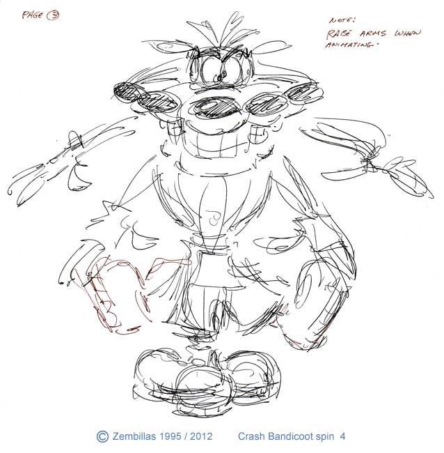 638x650 Charles Zembillas Crash Bandicoot - Crash Sketch