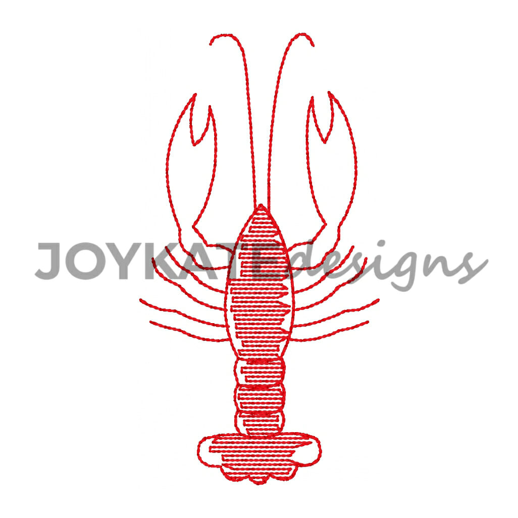 1026x1026 Vintage Sketch Fill Crawfish Embroidery Design Joy Kate Designs - Crawfish Sketch