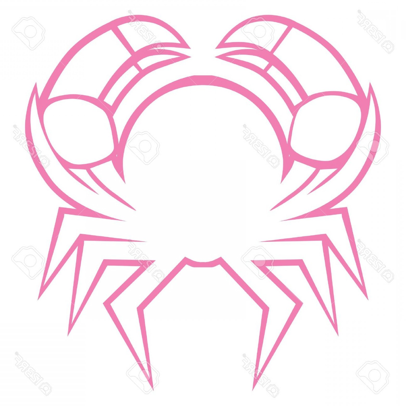 1560x1560 Photozodiac Sign Cancer Logo Icon Sketch Crayfish Or Crab Isolated - Crayfish Sketch
