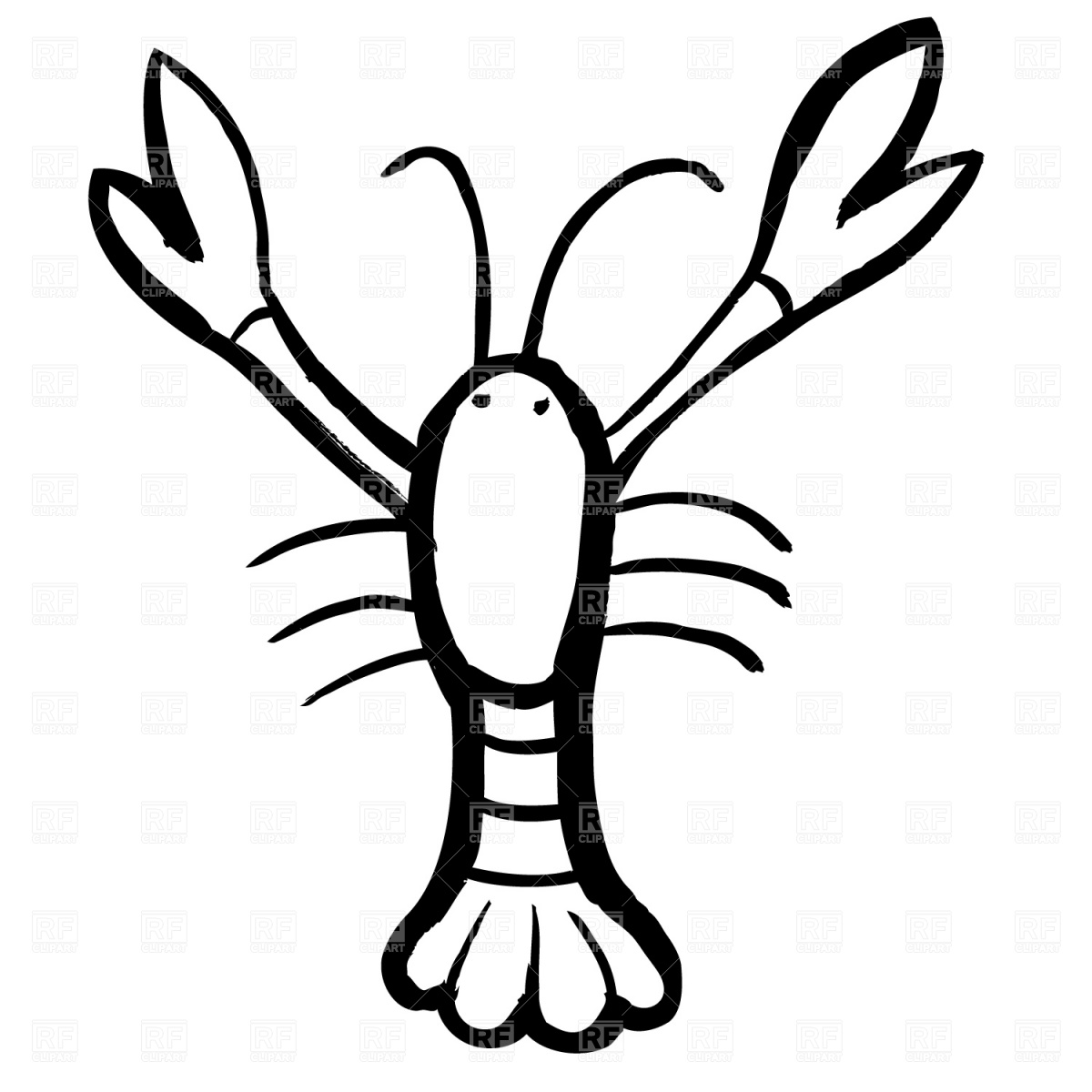1200x1200 Crayfish Vector Image Vector Artwork Of Plants And Animals - Crayfish Sketch