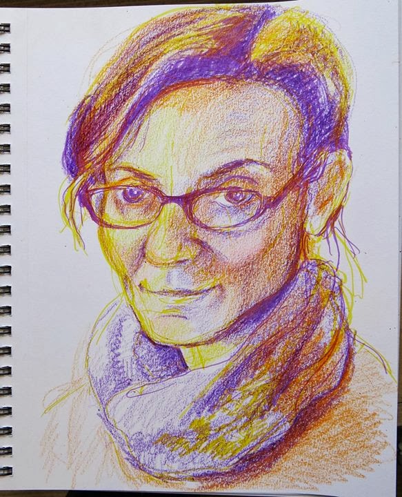 583x720 Cassie Stephens One Drawing A Day - Crayon Sketch