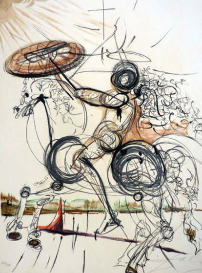 414x559 Crazy Horse 1968 (Early And Rare) By Salvador Dali - Crazy Horse Sketch