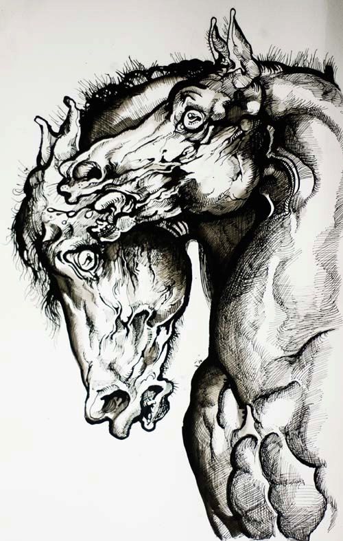 500x787 Crazy Horses - Crazy Horse Sketch