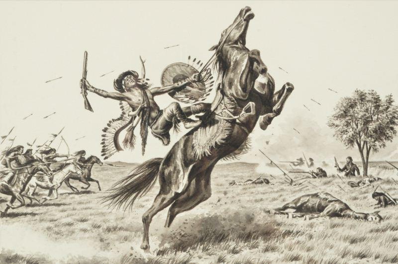 800x531 Gary Zaboly Death Of Crazy Horse True West Drawing - Crazy Horse Sketch