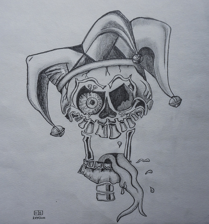 420x450 Dominika Brylka Drawings Crazy Skull Tattoo Design - Crazy Sketches