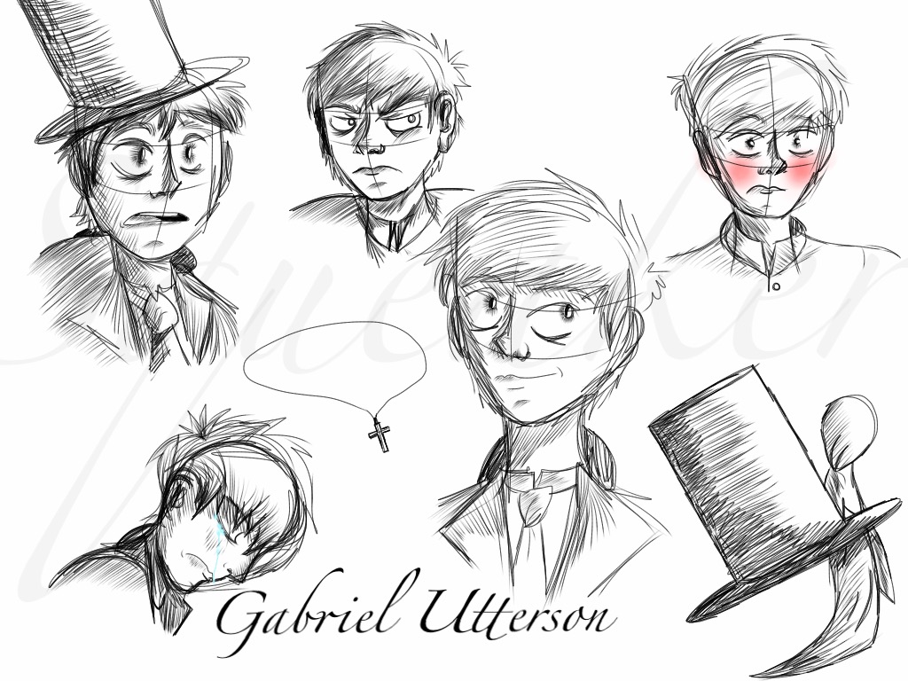 1024x768 Utterson Sketches By Crazy Cat Hobbes - Crazy Sketches