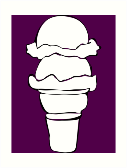 413x549 Ice Cream Sketch Art Prints By Maydaze Redbubble - Cream Sketch