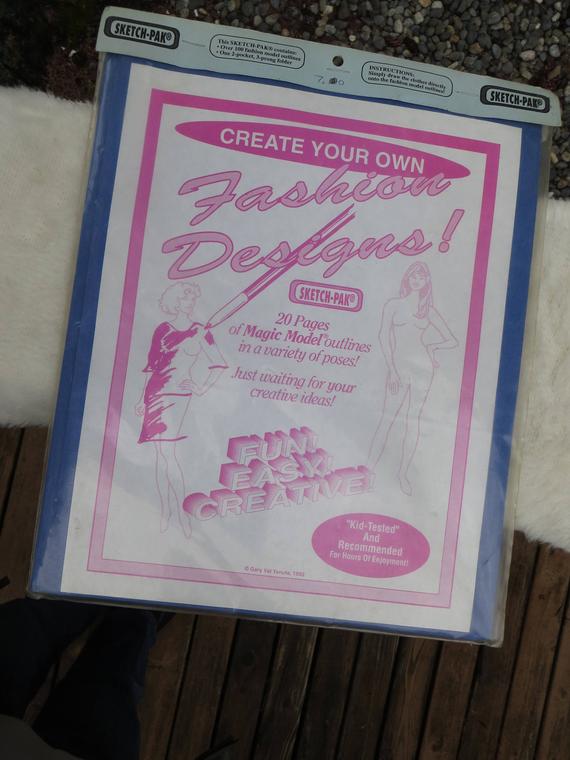 570x760 Fashion Design Sketch Pak Vintage Create Your Own Design Pages Etsy - Create Your Own Sketch