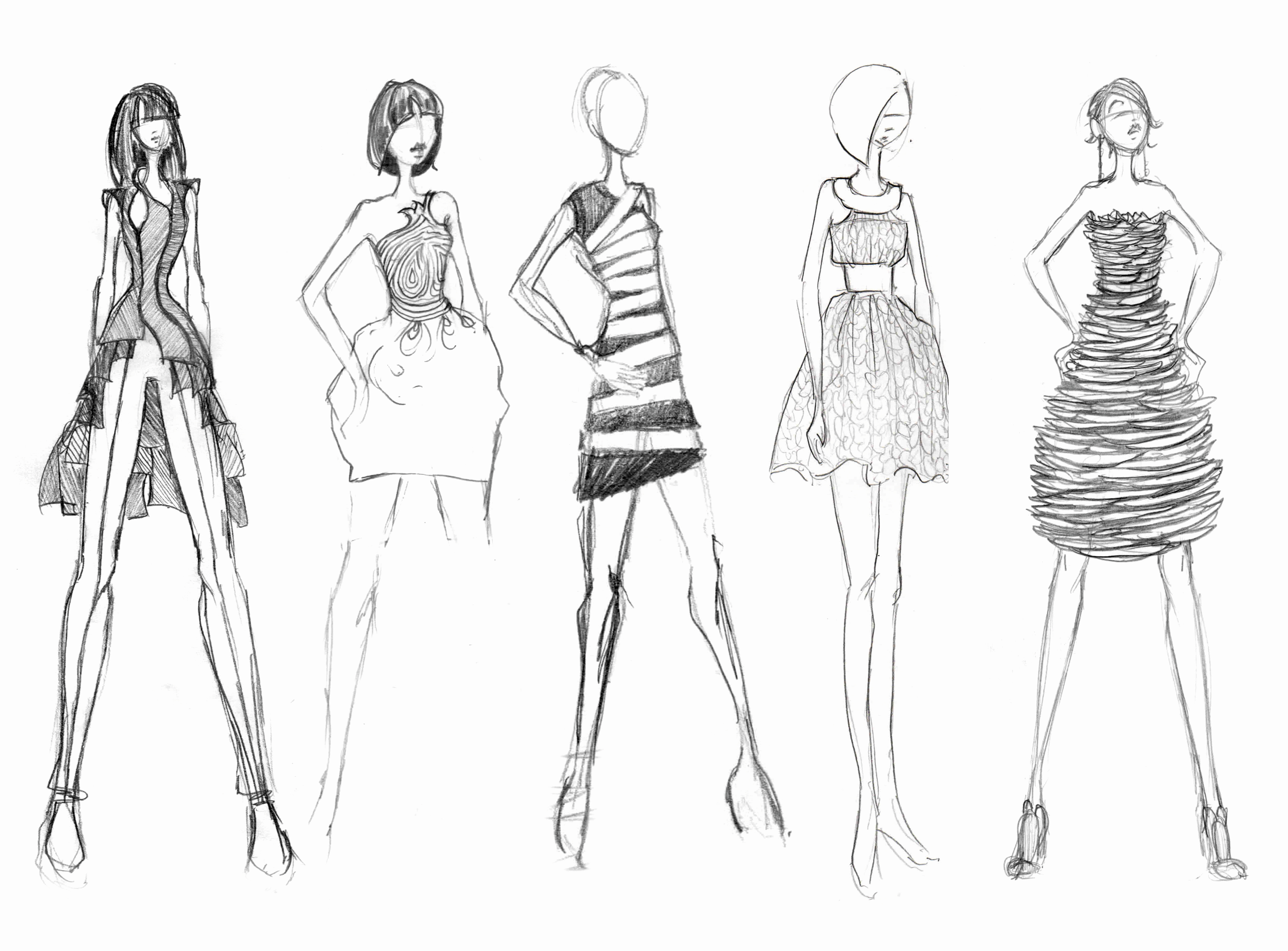 Зарисовки моделей одежды