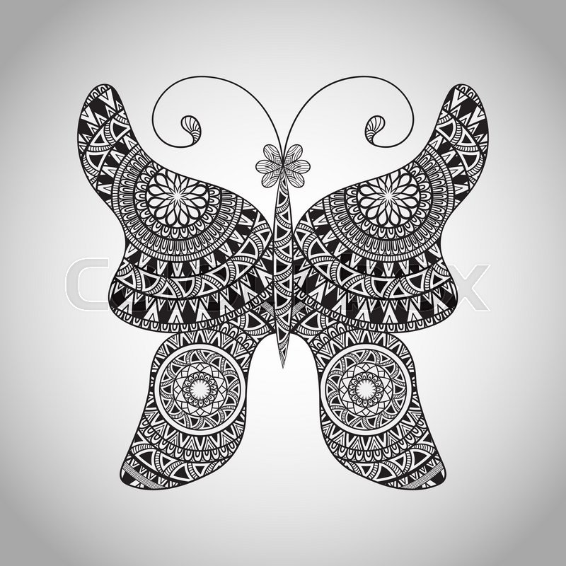 800x800 Vector Doodle Buttrfly, Tattoo Sketch, All Brushes Included, You - Create Your Own Sketch