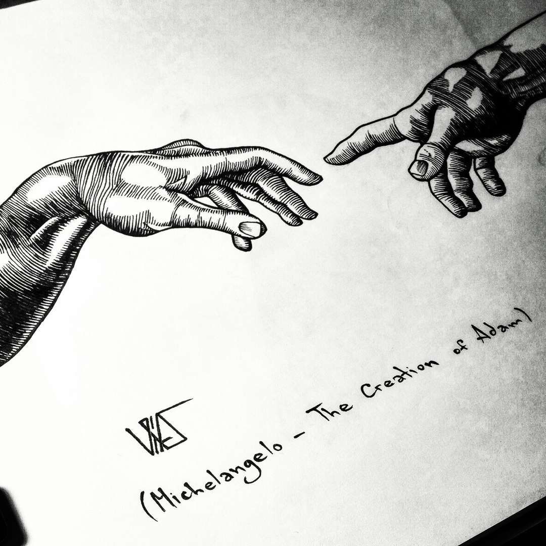 1080x1080 Image Result For Creation Of Adam Line Drawing Tattoo - Creation Of Adam Sketch