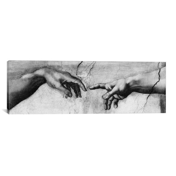 600x600 Shop Icanvas Art Michelangelo Di Lodovico Buonarroti Simoni The - Creation Of Adam Sketch