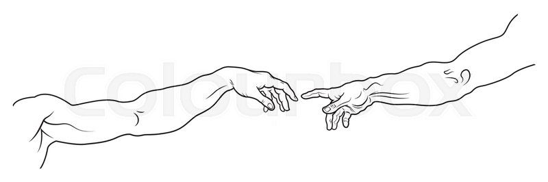 800x266 The Creation Of Adam. The Hand Of Man And The Hand Of God. A - Creation Of Adam Sketch