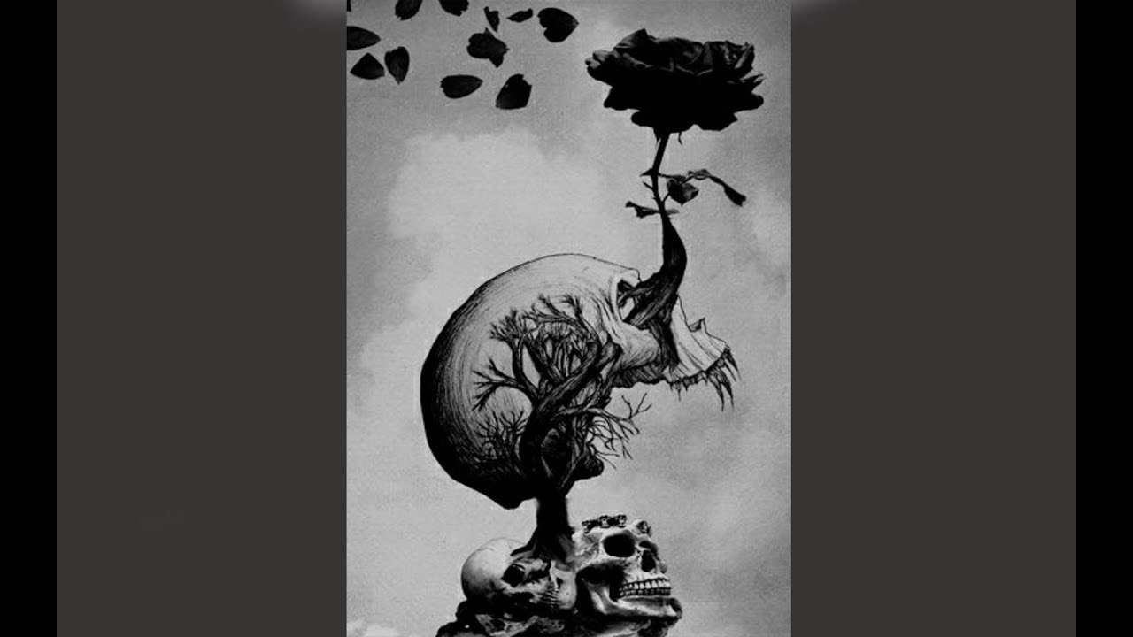 1280x720 Shrishti Arts Creative Horror Human Skull With Pencil Sketch - Creative Sketches