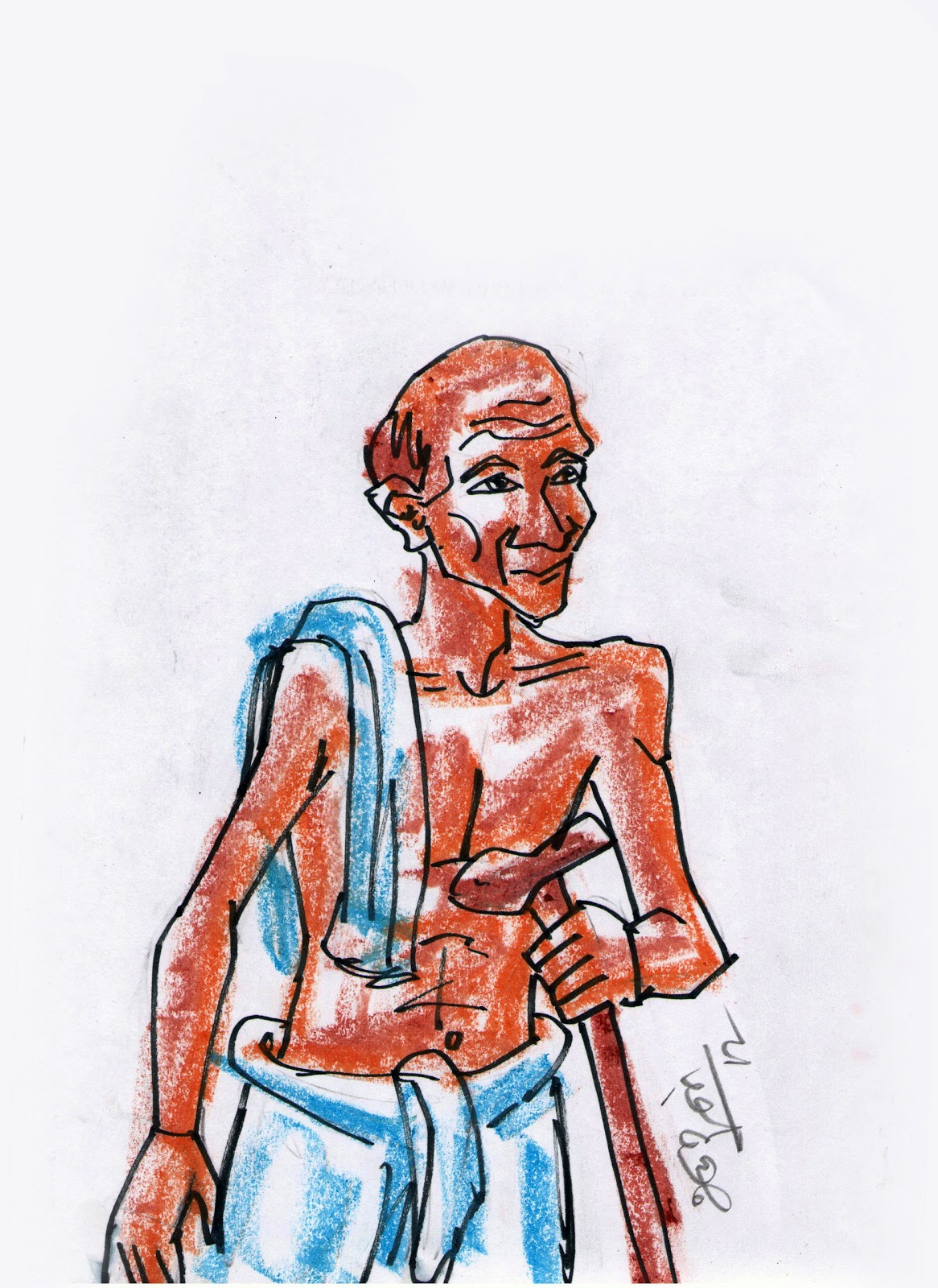 1166x1600 Amudhan Paintings Old Man - Creative Sketches