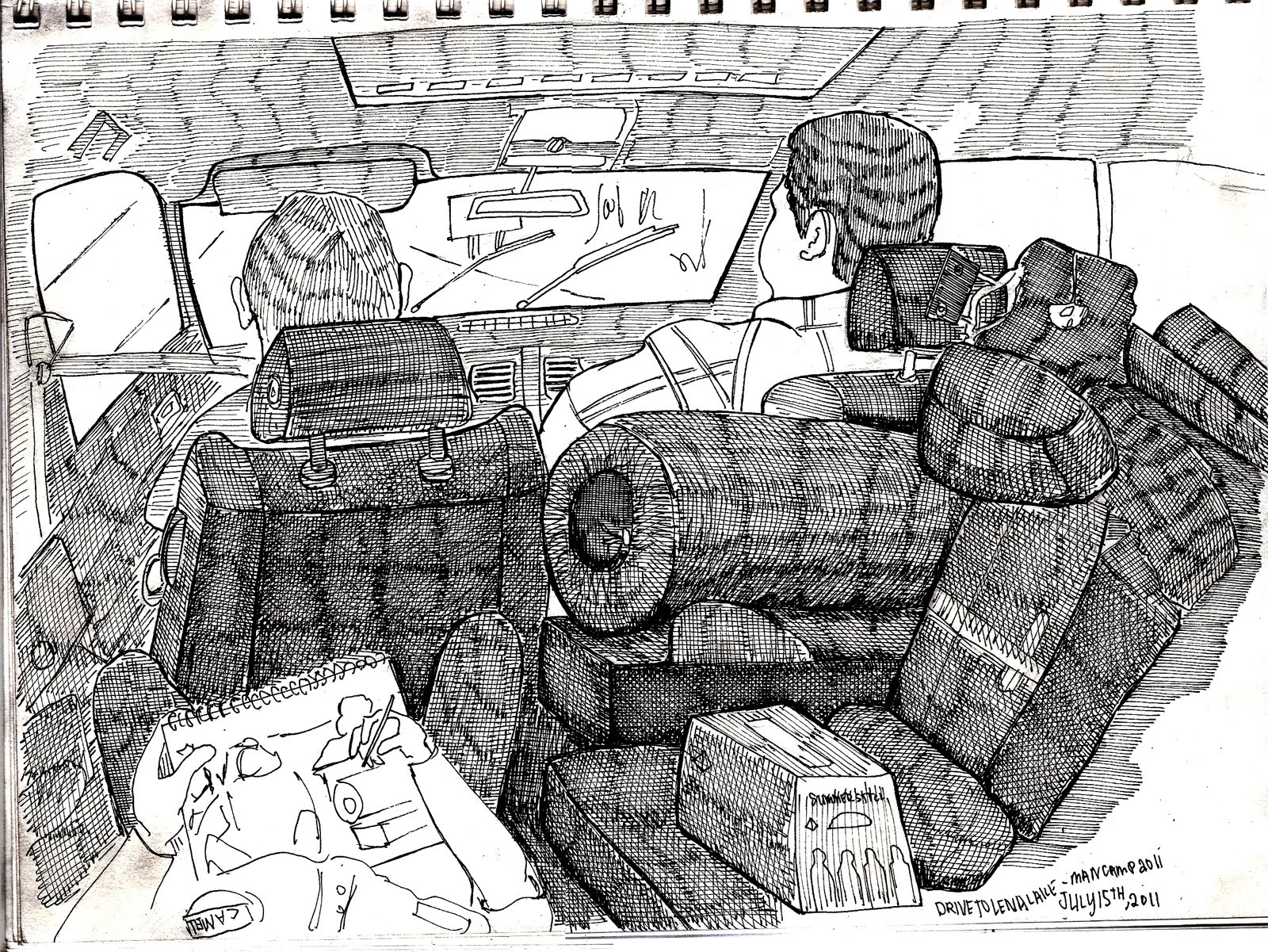 1600x1201 Driving To Lena Creek Sketch Matt Nyce - Creek Sketch