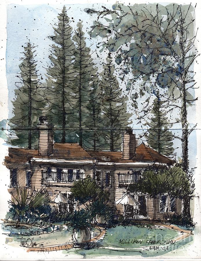 694x900 Milliken Creek Sketch Painting By Tim Oliver - Creek Sketch