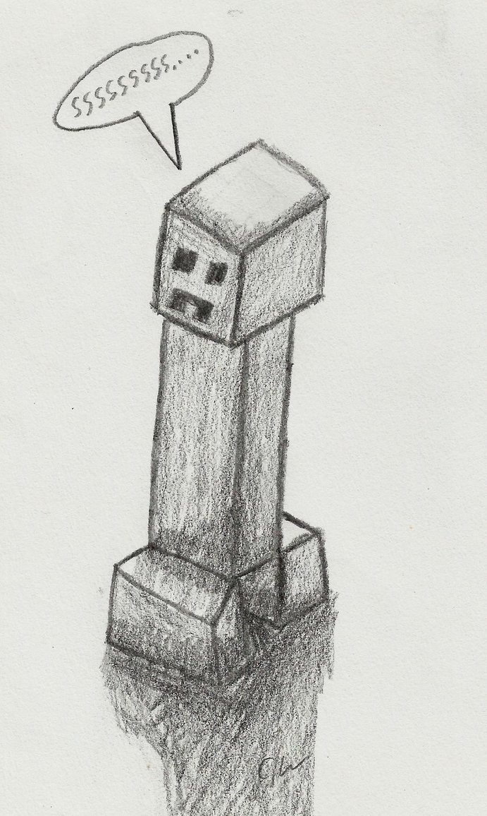 691x1156 Creeper Sketch By Falloutboy9993 - Creeper Sketch