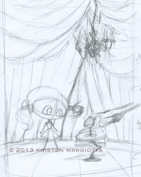 480x600 Kristen Margiotta Oil Painter And Illustrator A Date With - Creeper Sketch