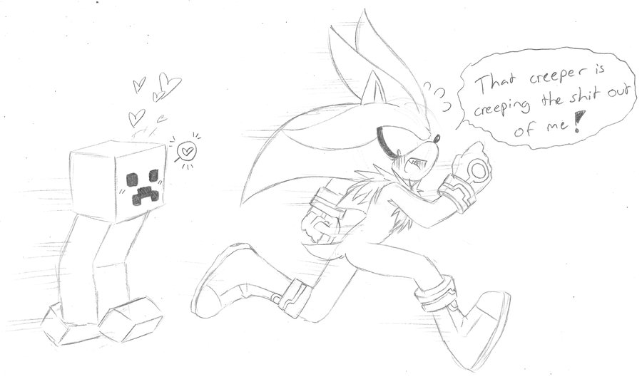 900x539 Sketch. Creeper Is Creeping Silver Xd By Silverfannumberone On - Creeper Sketch