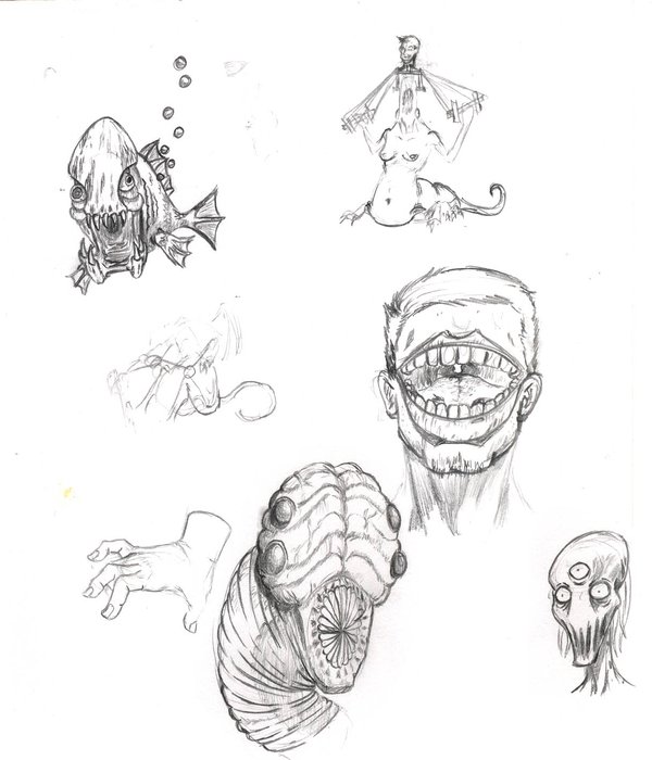 600x700 Creepy Sketches By Phantasm D Lagosa - Creepy Sketches