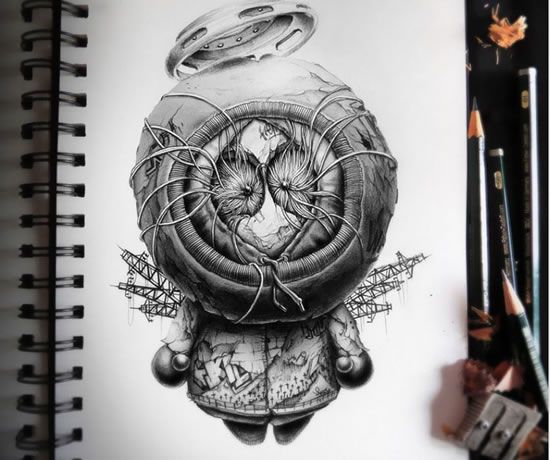 550x460 Graphic Designer Creates Creepy Drawings Of Famous Cartoon - Creepy Sketches