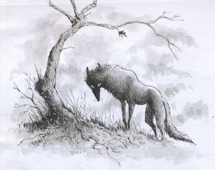 689x543 Pen Sketch Creepy Wolf By Luve - Creepy Sketches