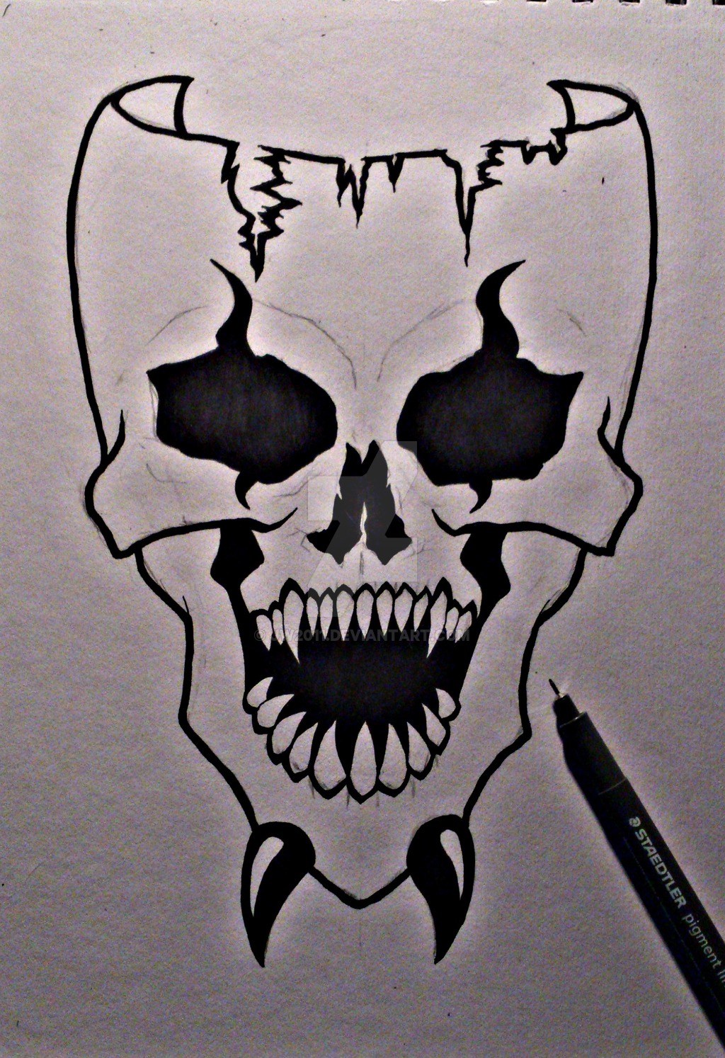 Creepy Skull Sketch at PaintingValley.com | Explore collection of