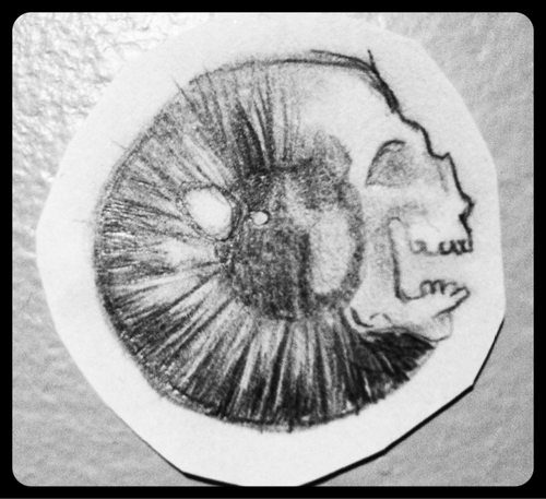 500x457 Eye Skull Drawing Uploaded By Taylor On We Heart It - Creepy Skull Sketch