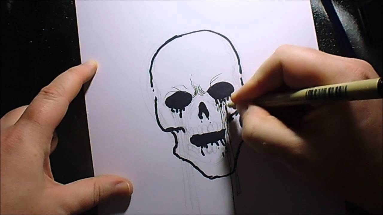 1280x720 How To Draw A Creepy Skull - Creepy Skull Sketch