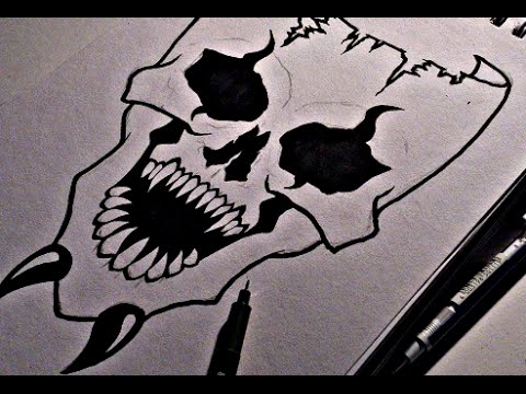 480x360 How To Draw A Scary Skull Mask - Creepy Skull Sketch