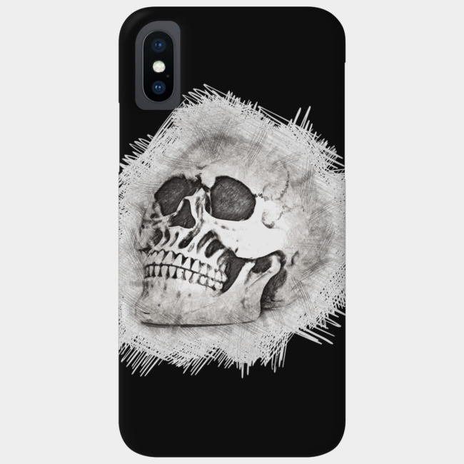 650x650 Creepy Skull Sketch Phone Case By Jasperdesigns Design By Humans - Creepy Skull Sketch