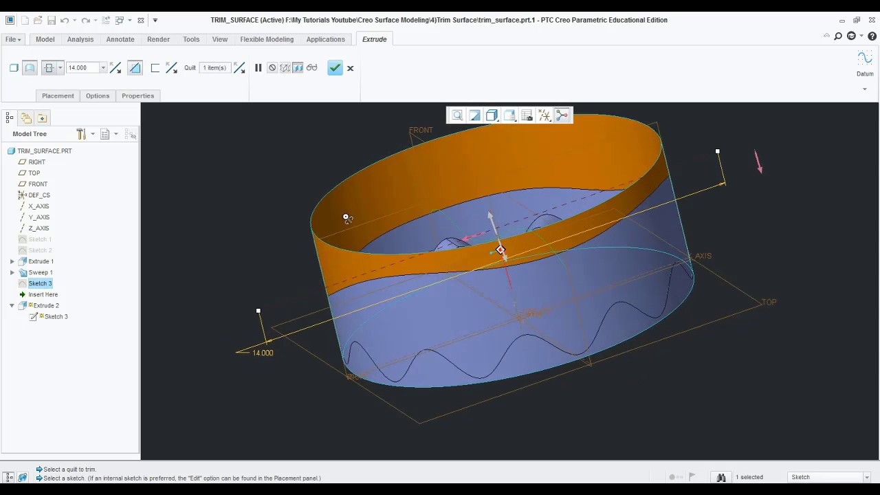 1280x720 Surface Modeling Creo Parametric - Creo 3d Sketch