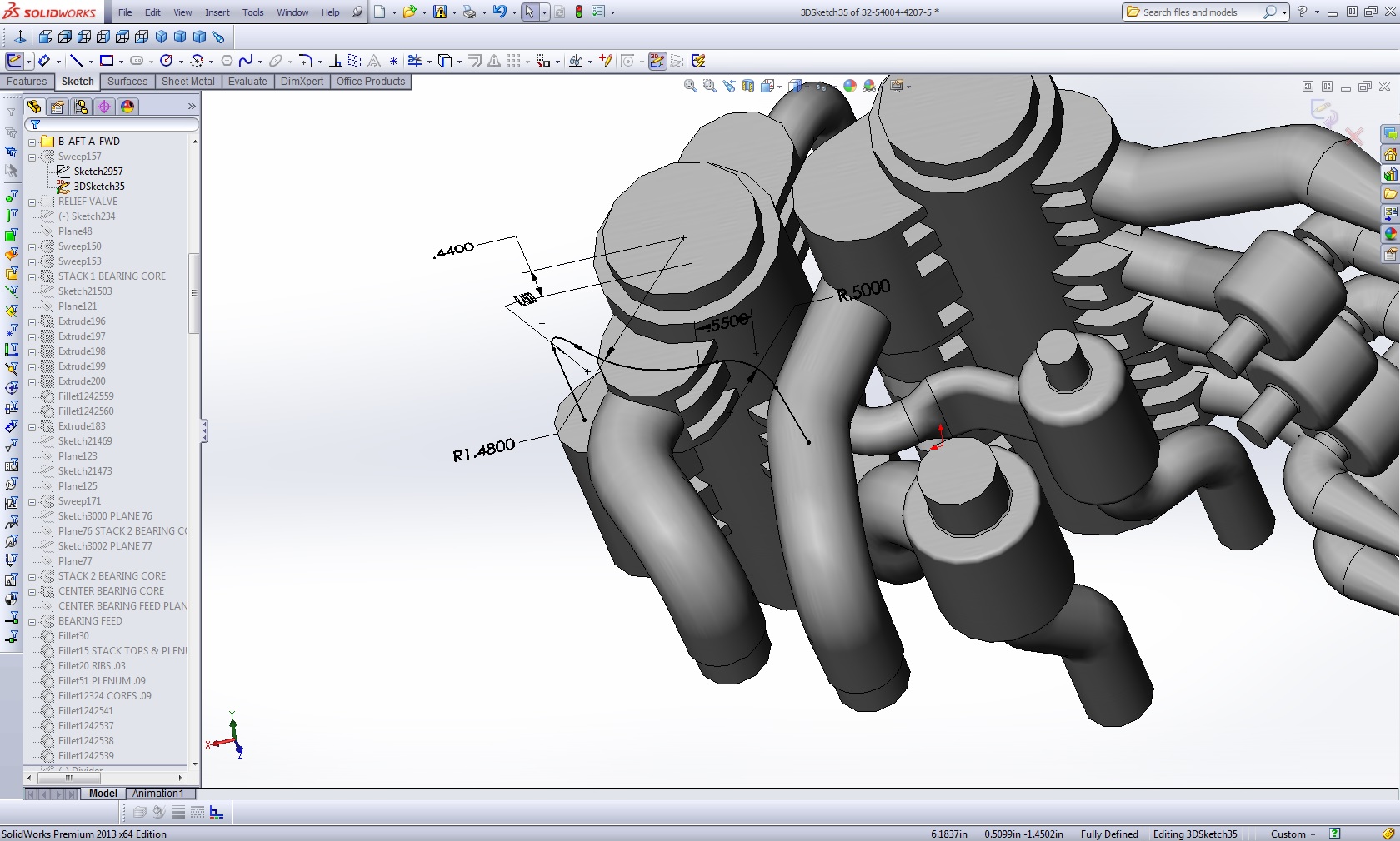 3d эскиз в solidworks