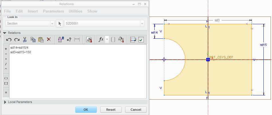 950x404 Make Relation Between Dimensions In Creo Parametric Sketch - Creo Sketch