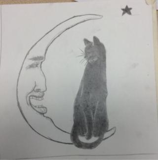 320x323 Crescentmoon Drawings On Paigeeworld. Pictures Of Crescentmoon - Crescent Moon Sketch