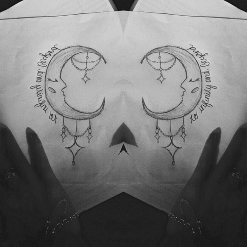 500x500 Just Some Tattoo Idea Sketches.. [Personal Drawing] - Crescent Moon Sketch