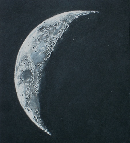 452x498 Four Day Old Waning Lunar Crescent Astronomy Sketch Of The Day - Crescent Sketch