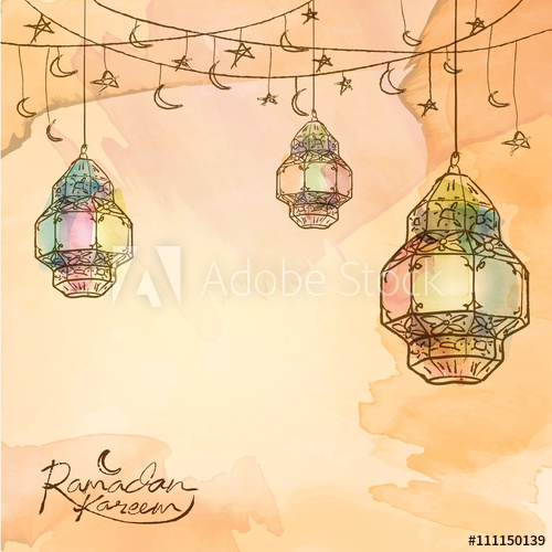 500x500 Ramadan Kareem Arabic Lantern Star And Crescent Sketch For - Crescent Sketch