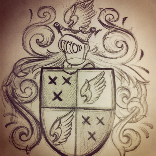 612x612 Family Crest Tattoo Sketch - Crest Sketch