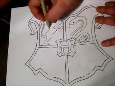 480x360 Hogwarts Crest Zentangle Part 1 - Crest Sketch