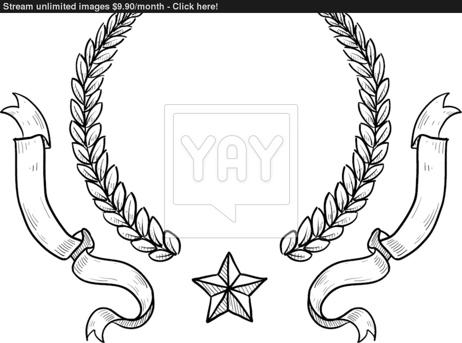 1600x1187 Military Crest Wreath And Banner Vector Sketch Vector - Crest Sketch