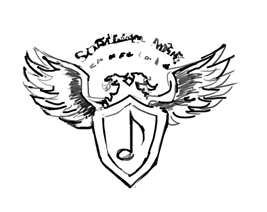 917x729 Royal Music Crest Architectural Watercolors, Architectural - Crest Sketch