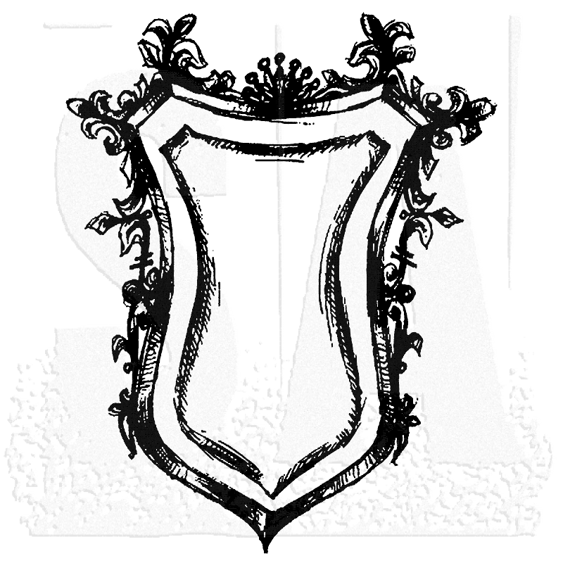 800x800 Tim Holtz Wood Mounted Stamp - Crest Sketch