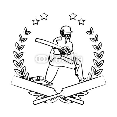 400x400 Cricket Player With Bat Sketch Buy Photos Ap Images Detailview - Cricket Bat Sketch
