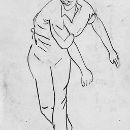 256x256 Cricket Sketches 1930 1933 Photograph State Library Of South - Cricket Sketch