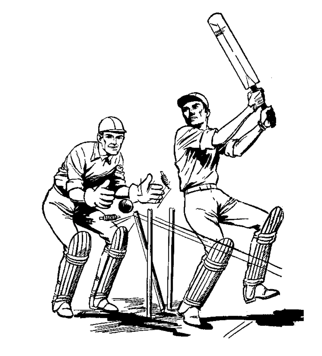 Unique Cricket Sketch Drawing 