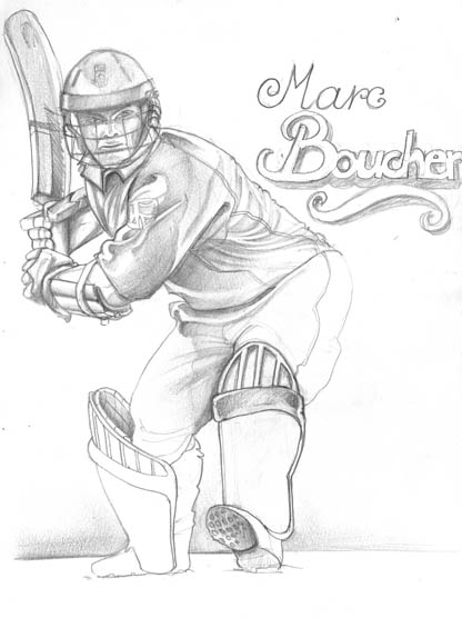 416x556 Cricket Mark Boutcher Sketch - Cricket Sketch