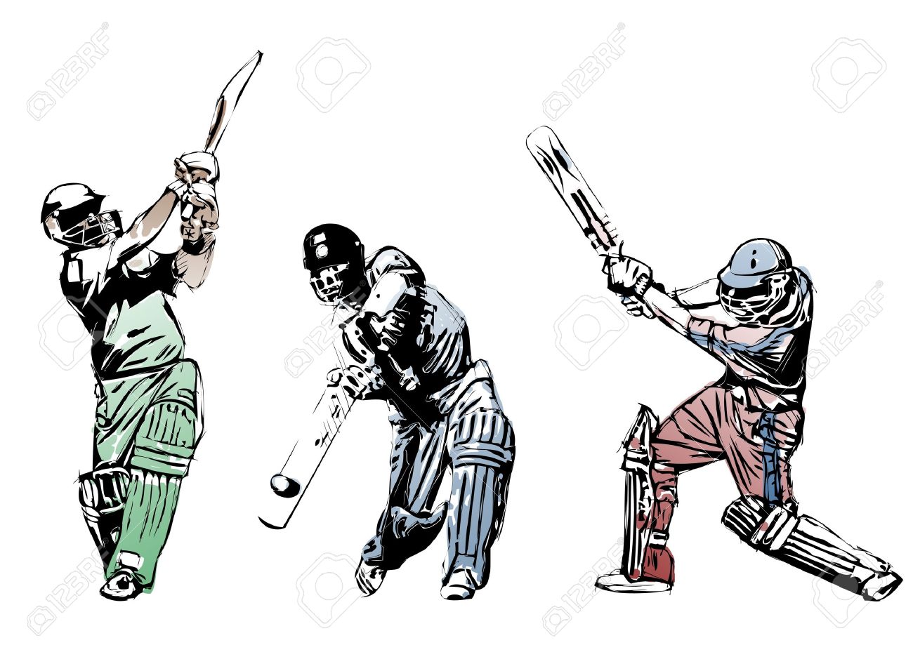 1300x919 Cricket Clipart Cricket Shot - Cricket Sketch